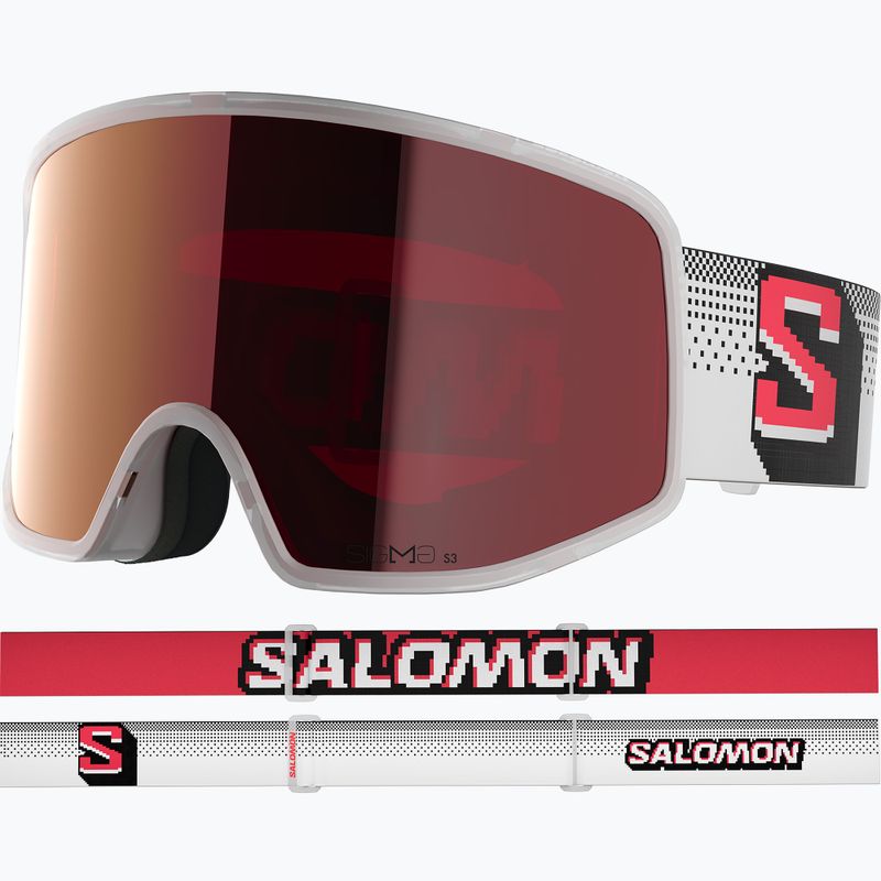 Скиорскa маска Salomon Sentry Pro Sigma S3 translucent frozen/sigma fire red 2