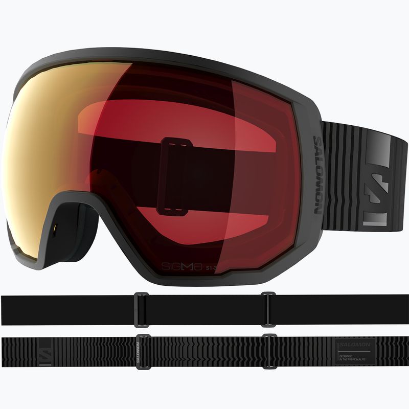 Скиорскa маска Salomon Radium Pro Outline Sigma Photo S1-S3 black/sigma photo poppy red 2