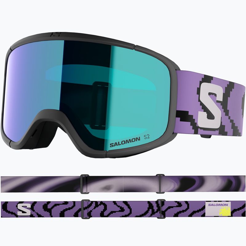 Скиорскa маска Salomon Aksium 2.0 S S2 black pansy/ml mid blue 2
