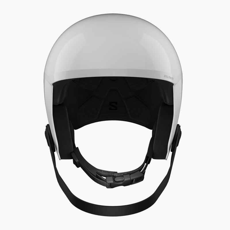 Детска скиорска каска Salomon Equipe Fis + Chinguard Jr white/race blue 2