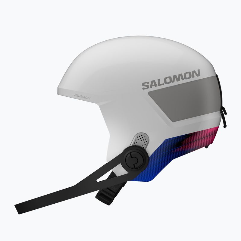 Детска скиорска каска Salomon Equipe Fis + Chinguard Jr white/race blue 4