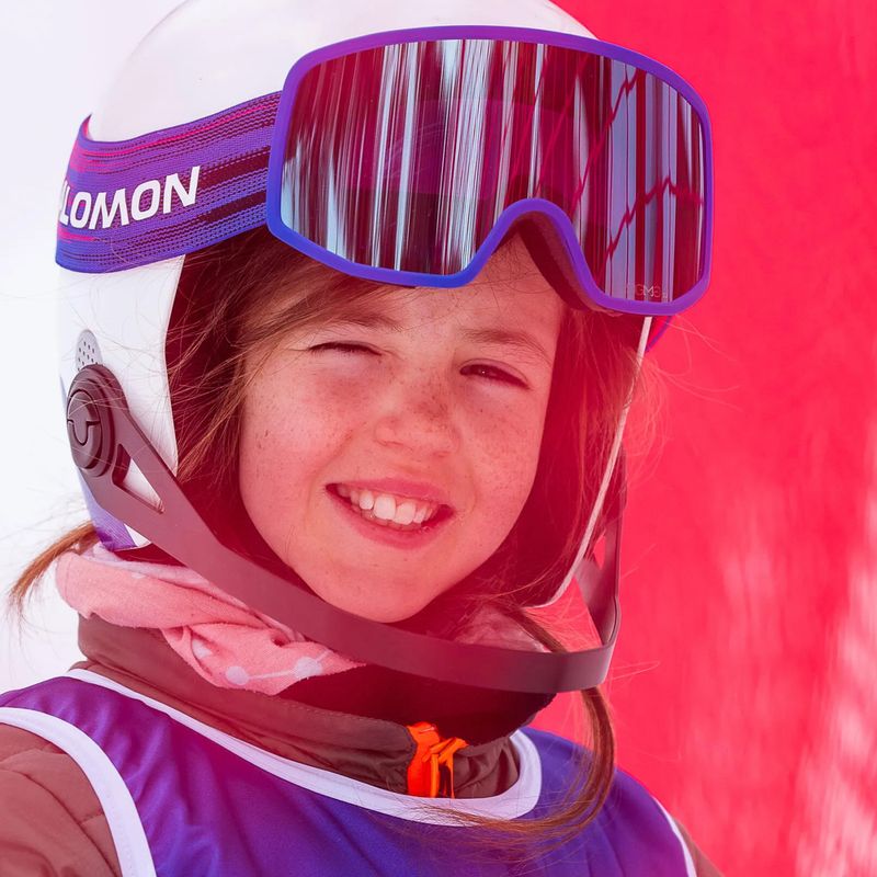 Детска скиорска каска Salomon Equipe Fis + Chinguard Jr white/race blue 6