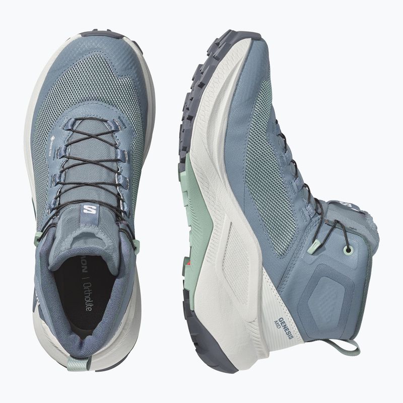 Дамски туристически обувки Salomon Genesis Mid GTX grisaille/green milieu 3