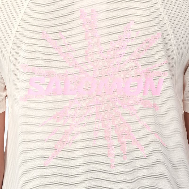 Дамска тениска за бягане Salomon Shakeout Core GFX SS Tee whisper white/pink frosting 4