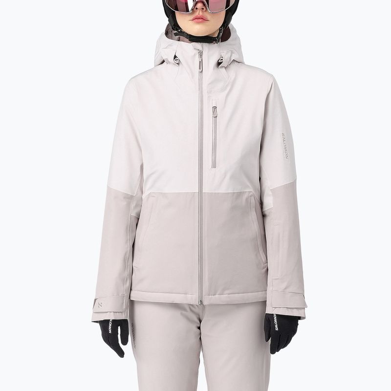 Дамско скиорско яке Salomon Highland white sand/silver cloud