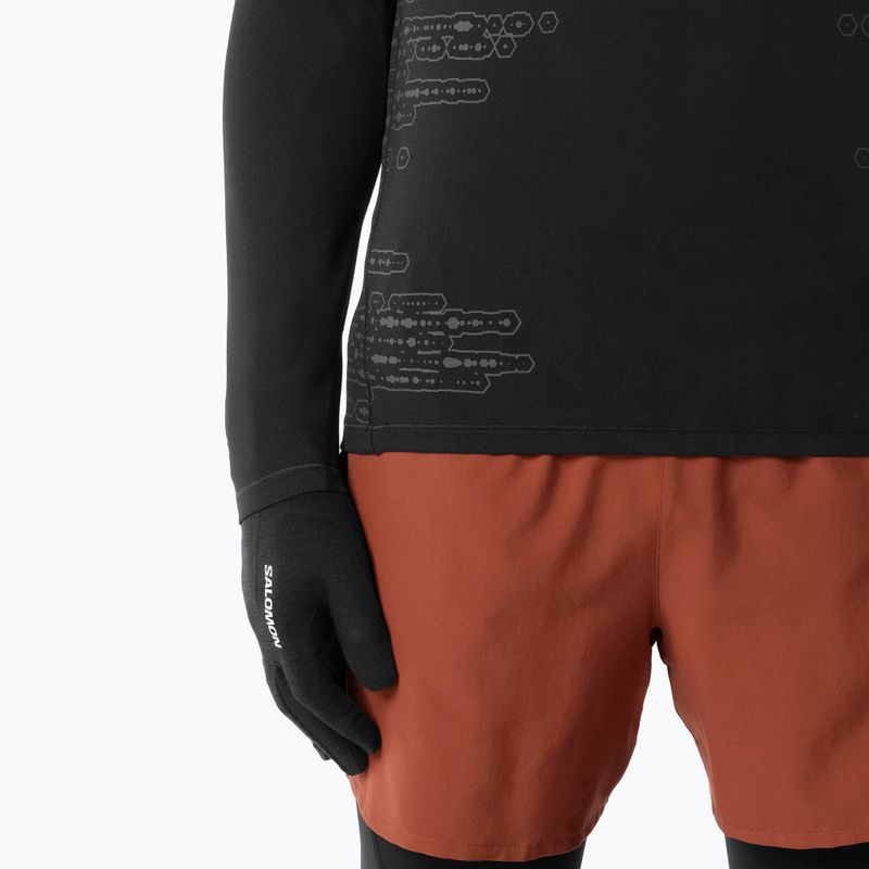 Мъжка блуза за бягане с дълъг ръкав Salomon Sense Aero GFX Tee LS deep black/black beauty 3