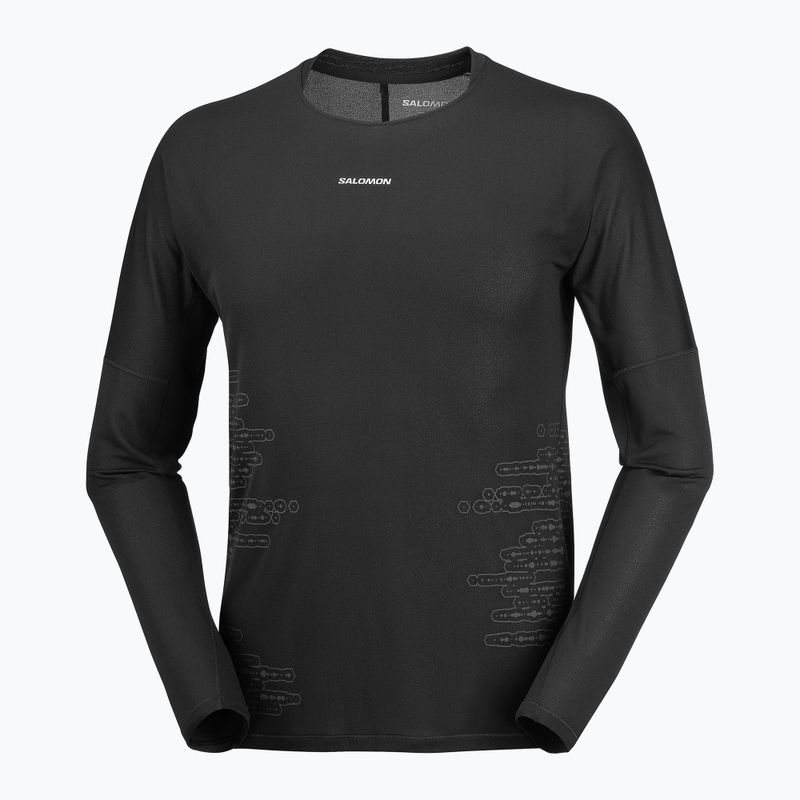 Мъжка блуза за бягане с дълъг ръкав Salomon Sense Aero GFX Tee LS deep black/black beauty 4