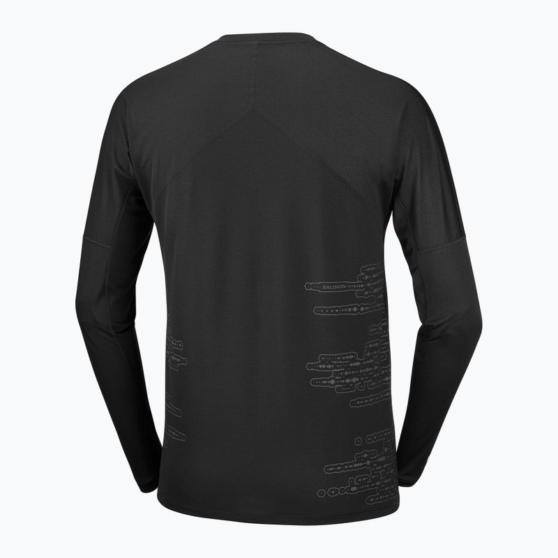 Мъжка блуза за бягане с дълъг ръкав Salomon Sense Aero GFX Tee LS deep black/black beauty 5