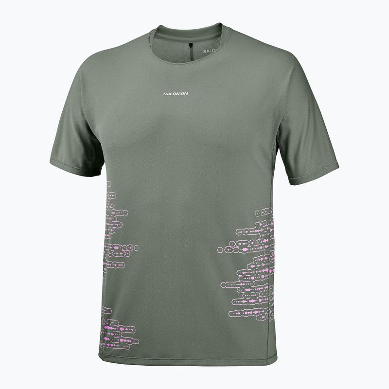 Мъжка тениска за бягане Salomon Sense Aero GFX Tee SS castor gray/pink frosting 4
