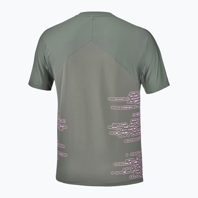 Мъжка тениска за бягане Salomon Sense Aero GFX Tee SS castor gray/pink frosting 5