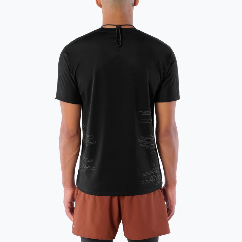 Мъжка тениска за бягане Salomon Sense Aero GFX Tee SS deep black/black beauty 2