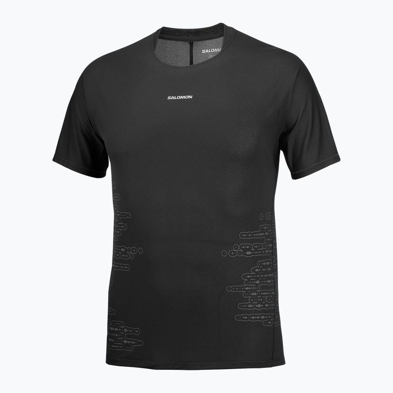 Мъжка тениска за бягане Salomon Sense Aero GFX Tee SS deep black/black beauty 4