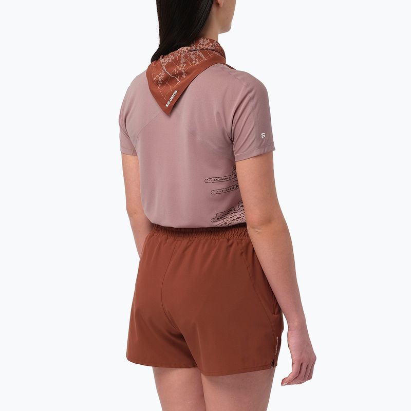 Дамска тениска за бягане Salomon Sense Aero GFX Tee SS antler/chocolate fondant 2