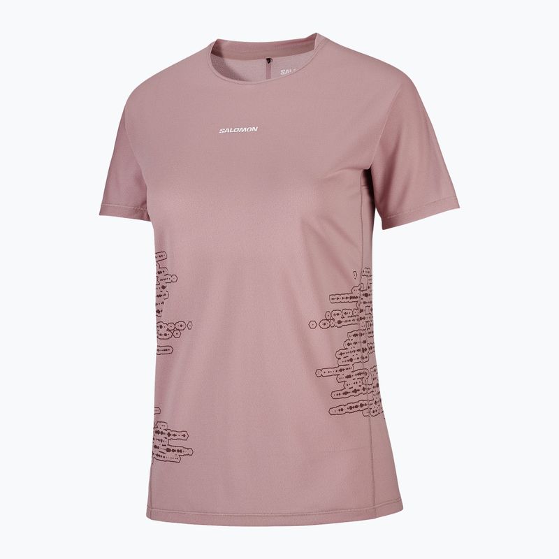 Дамска тениска за бягане Salomon Sense Aero GFX Tee SS antler/chocolate fondant 3