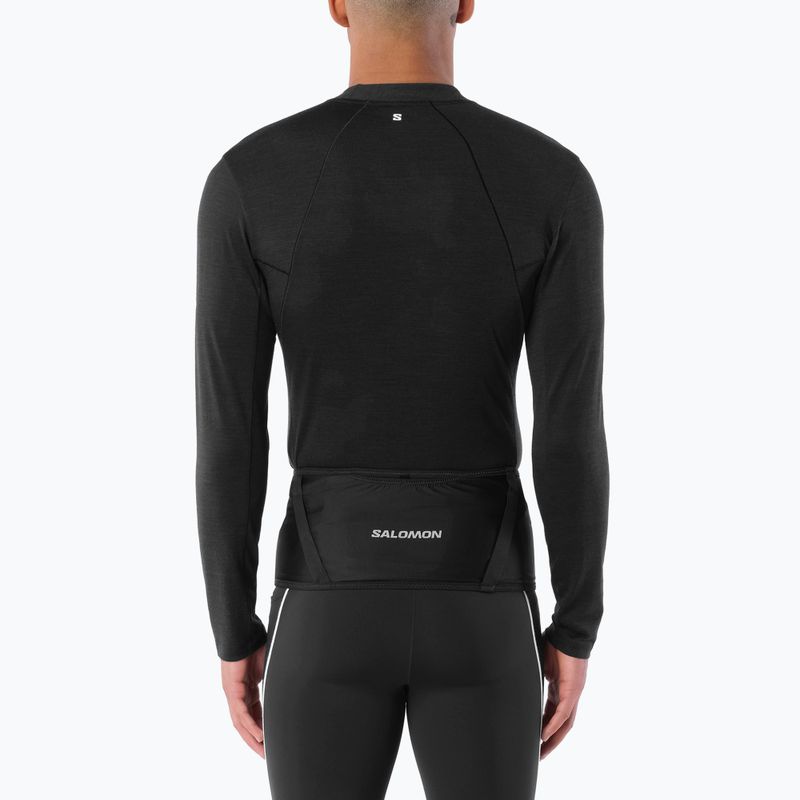 Мъжка блуза за бягане с дълъг ръкав Salomon Sense Merino Tee LS deep black 2