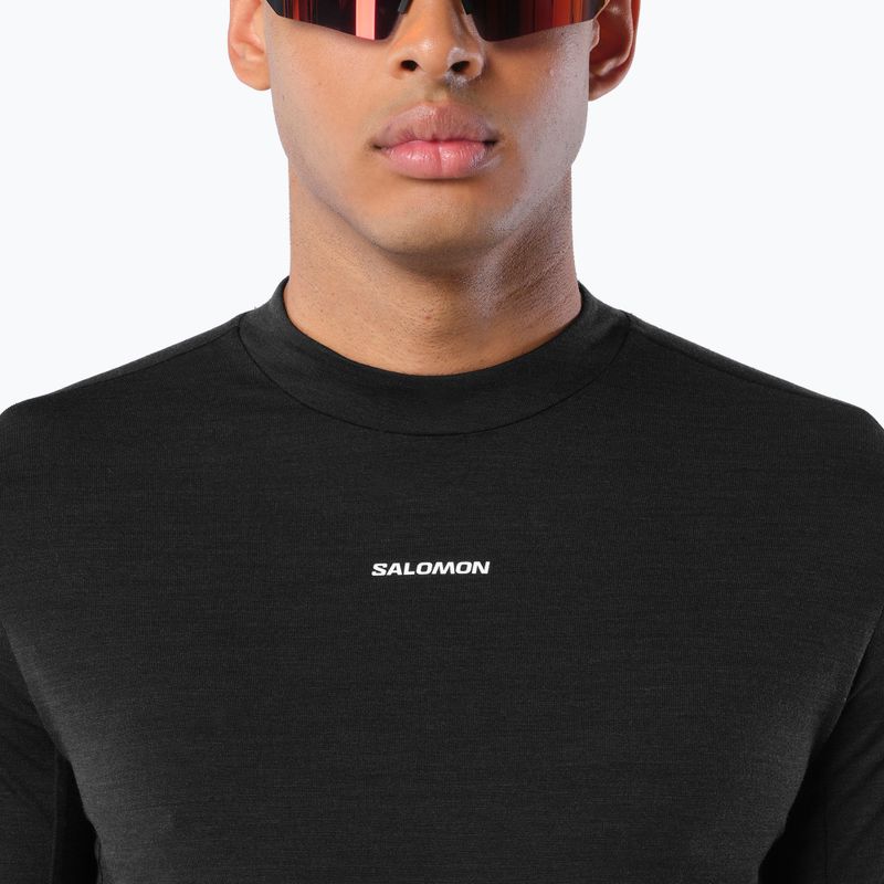 Мъжка блуза за бягане с дълъг ръкав Salomon Sense Merino Tee LS deep black 3