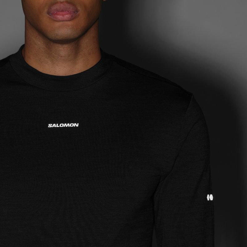 Мъжка блуза за бягане с дълъг ръкав Salomon Sense Merino Tee LS deep black 6