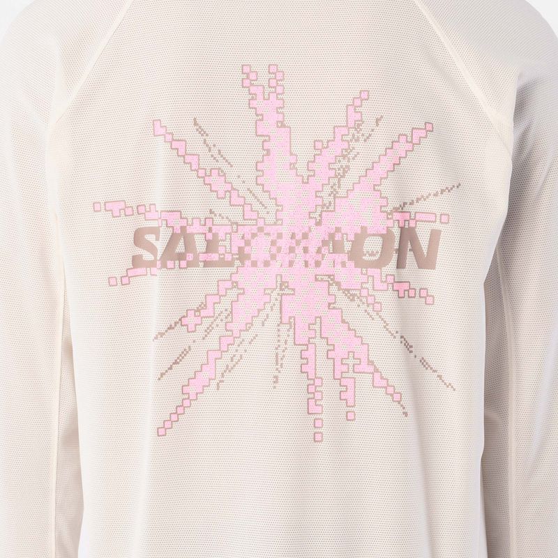 Мъжка блуза за бягане с дълъг ръкав Salomon Shakeout Core Tee GFX LS whisper white/pink frosting 3