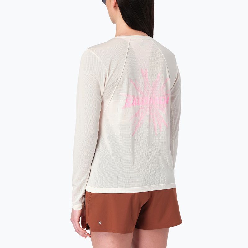 Дамска блуза за бягане с дълъг ръкав Salomon Shakeout Core Tee GFX LS whisper white/pink frosting 2