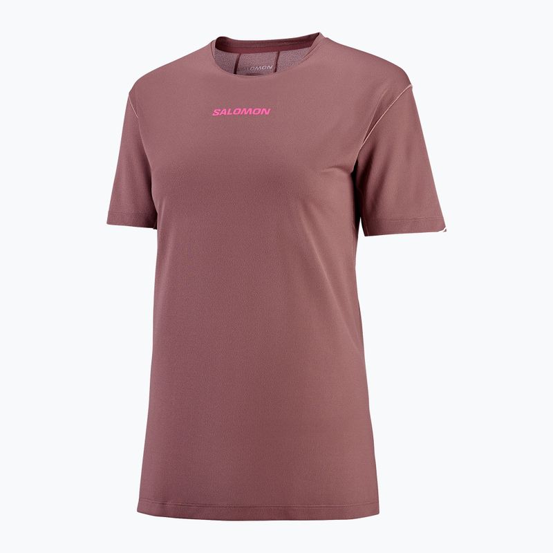Дамска тениска за бягане Salomon Courtney Tee SS rose taupe 3
