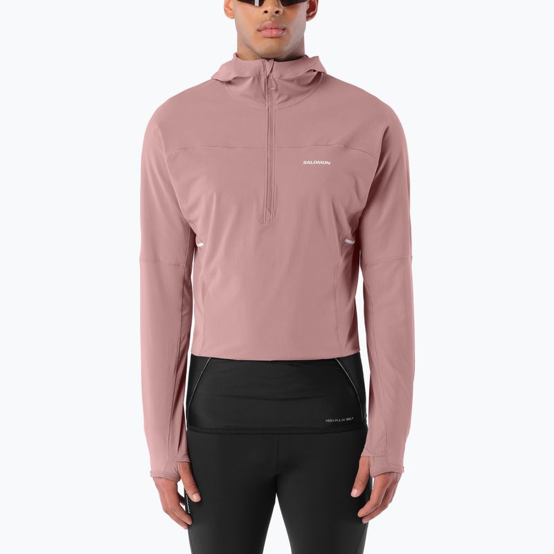 Мъжки суитшърт за бягане Salomon Sense Aero Hybrid Half Zip Hooded antler