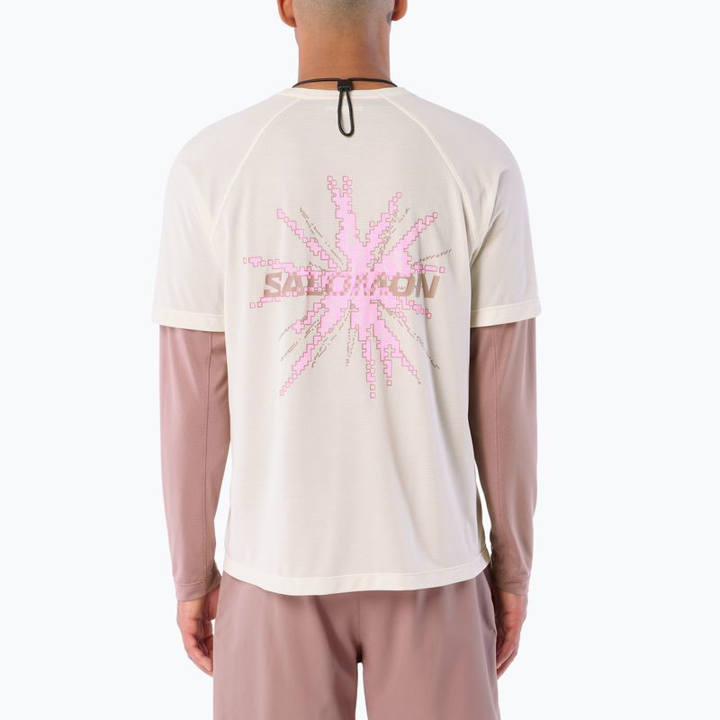 Мъжка тениска за бягане Salomon Shakeout Core GFX SS Tee whisper white/pink frosting 2
