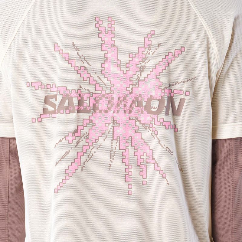 Мъжка тениска за бягане Salomon Shakeout Core GFX SS Tee whisper white/pink frosting 4