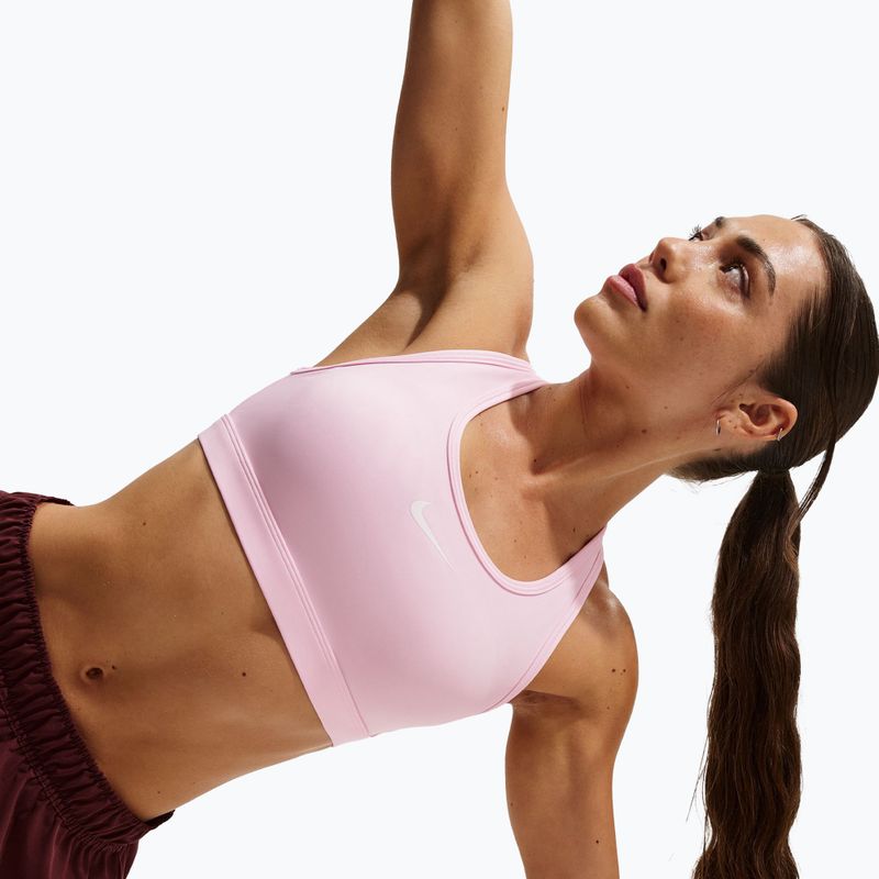 Спортен сутиен Nike Swoosh Medium Support pink foam/stone mauve/white 5