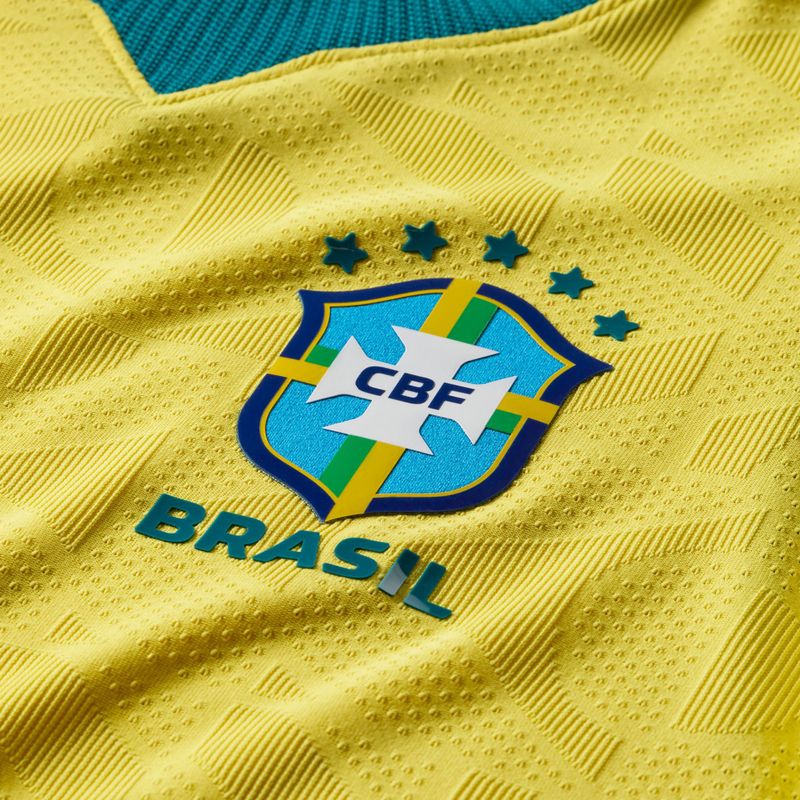 Детска футболна тениска Nike Brazil 2026/27 Match Home canary/light mint/geode teal 3