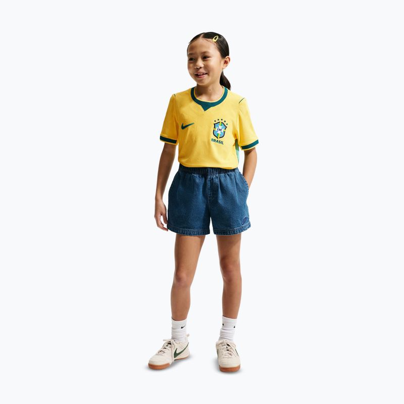 Детска футболна тениска Nike Brazil 2026/27 Match Home canary/light mint/geode teal 5