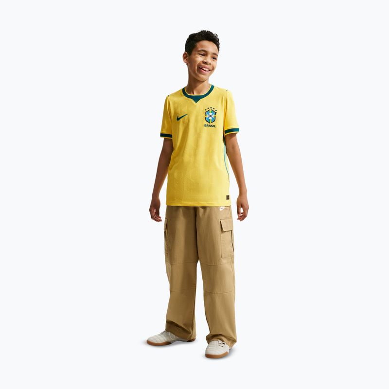 Детска футболна тениска Nike Brazil 2026/27 Match Home canary/light mint/geode teal 6