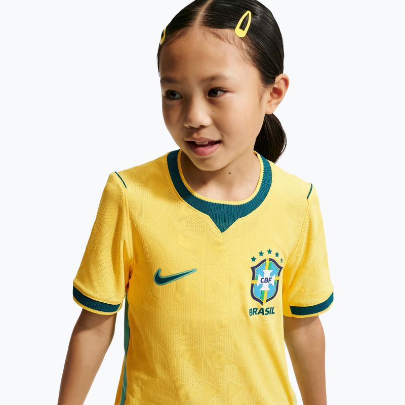 Детска футболна тениска Nike Brazil 2026/27 Match Home canary/light mint/geode teal 7