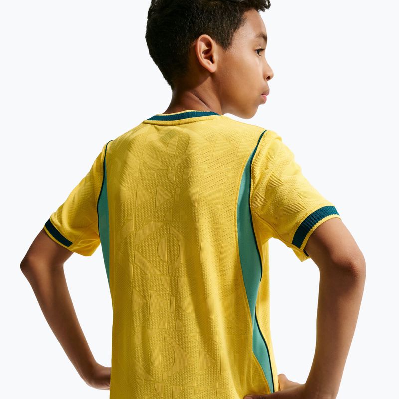 Детска футболна тениска Nike Brazil 2026/27 Match Home canary/light mint/geode teal 10