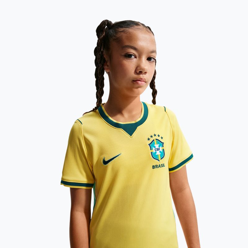 Детска футболна тениска Nike Brazil 2026 Stadium Home Soccer Replica canary/light menta/geode teal 4
