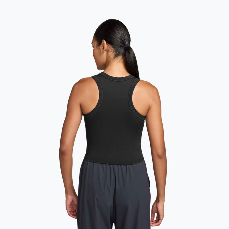 Дамска тениска Nike One Fitted Dri-Fit Cropped Tank thunder black/white 2