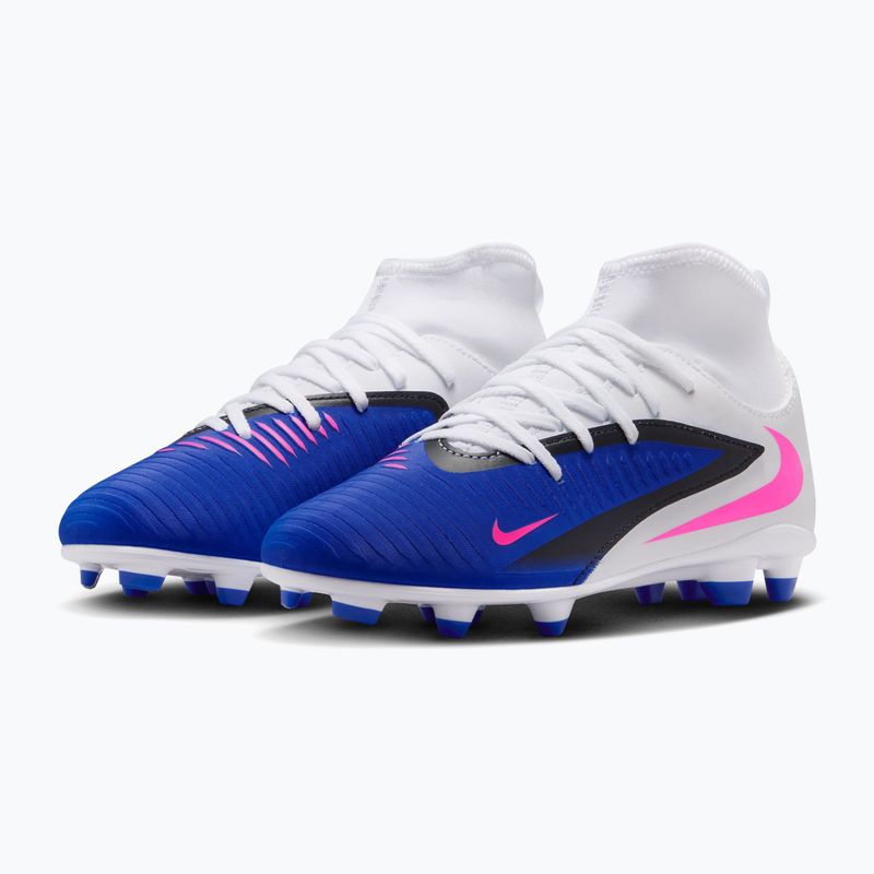 Детски футболни обувки Nike Phantom 6 High Club FG/MG racer blue/white/pink blast 10