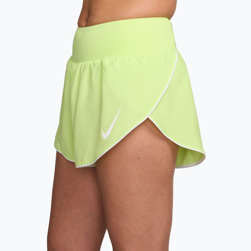 Дамски шорти за бягане Nike Tempo Swoosh Dri-Fit Mid-Rise Brief-Lined light lemon twist/white 3