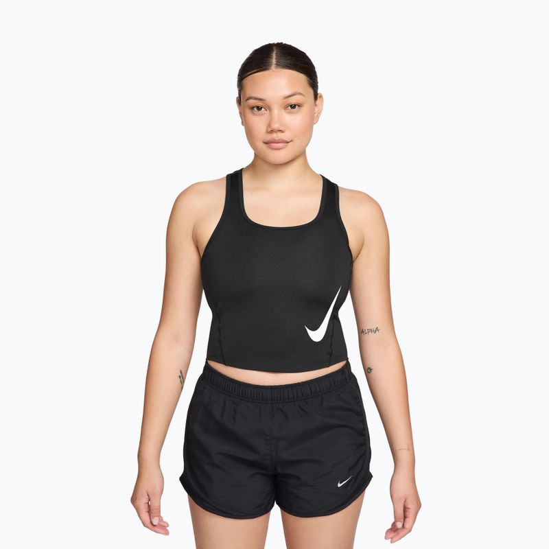 Дамска тениска за бягане Nike Swoosh Run Dri-Fit black/white