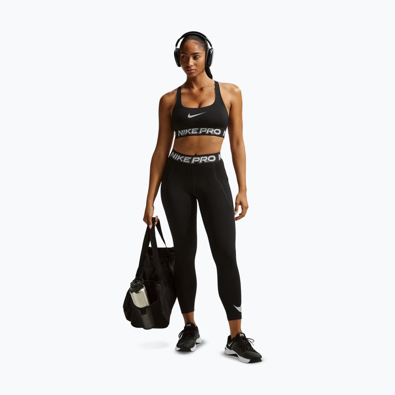 Спортен сутиен Nike Pro Light Support Non Padded black/white/metallic silver 2