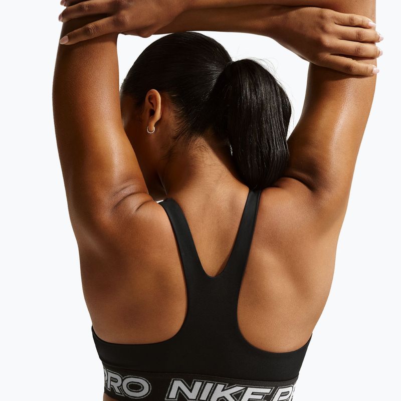 Спортен сутиен Nike Pro Light Support Non Padded black/white/metallic silver 5
