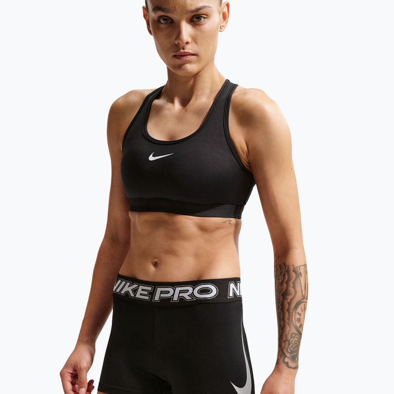 Дамски тренировъчни шорти Nike Pro Mid Rise Biker 3" black/white/metallic silver 4