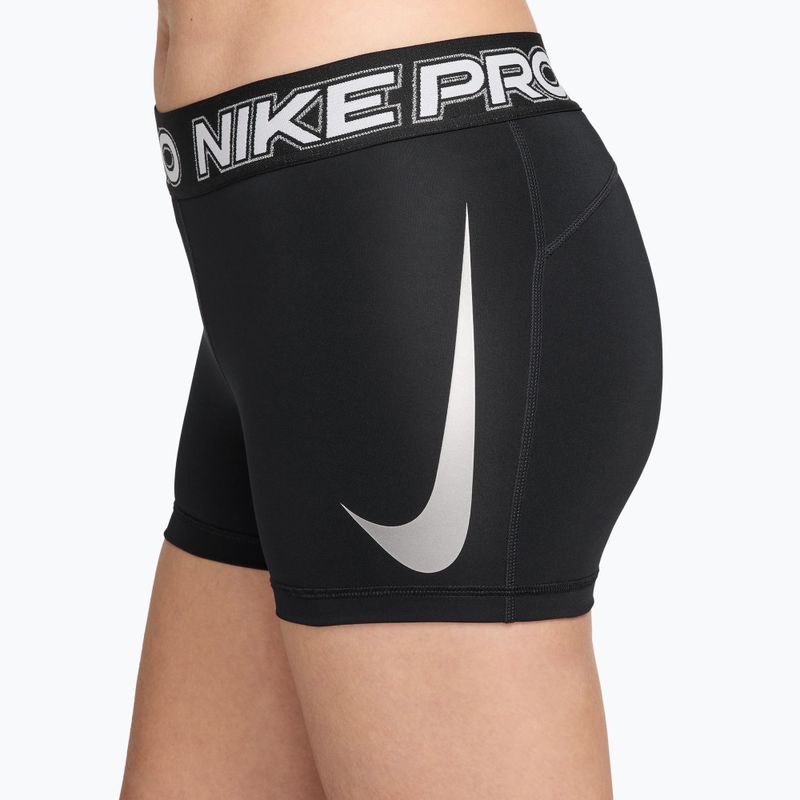 Дамски тренировъчни шорти Nike Pro Mid Rise Biker 3" black/white/metallic silver 6