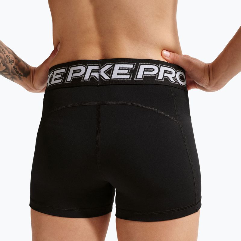 Дамски тренировъчни шорти Nike Pro Mid Rise Biker 3" black/white/metallic silver 7