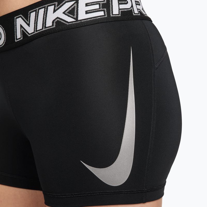 Дамски тренировъчни шорти Nike Pro Mid Rise Biker 3" black/white/metallic silver 8