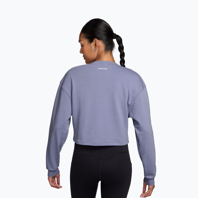 Дамски суитшърт за тренировка Nike Pro Dri-Fit Crew Neck iron purple/metallic silver/white 2