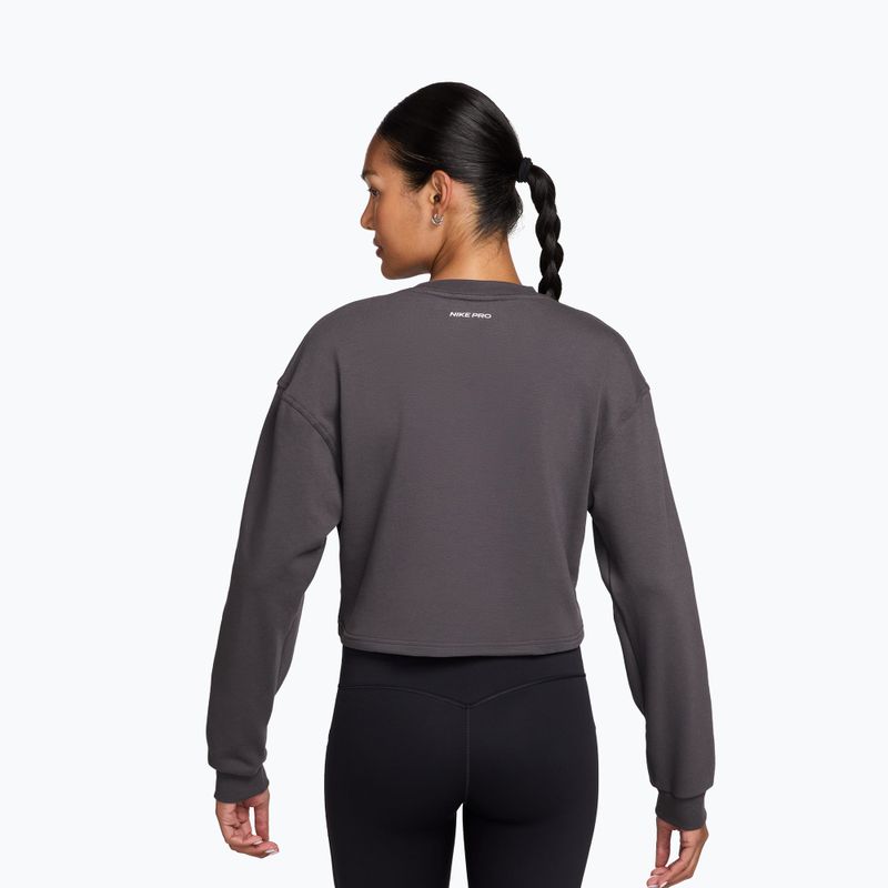 Дамски суитшърт за тренировка Nike Pro Dri-Fit Crew Neck thunder grey/metallic silver/white 2