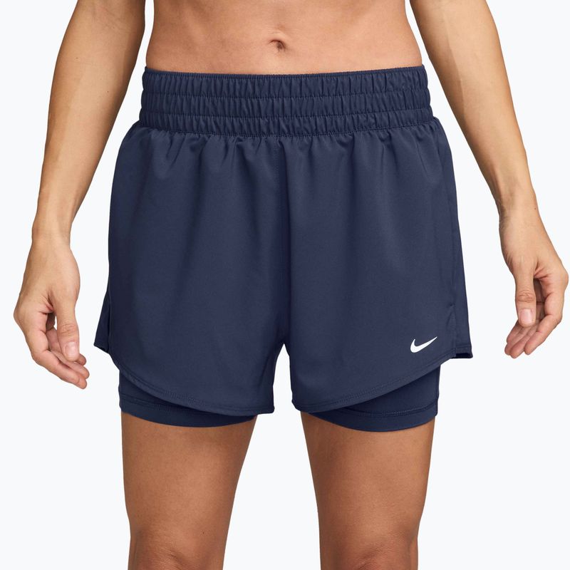 Дамски шорти Nike One Dri-Fit High-Waisted 3“ 2In1 midnight navy/white