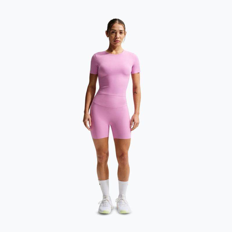 Дамски къси панталони/шорти Nike Zenvy High Waisted Biker 5" light magenta/white 2