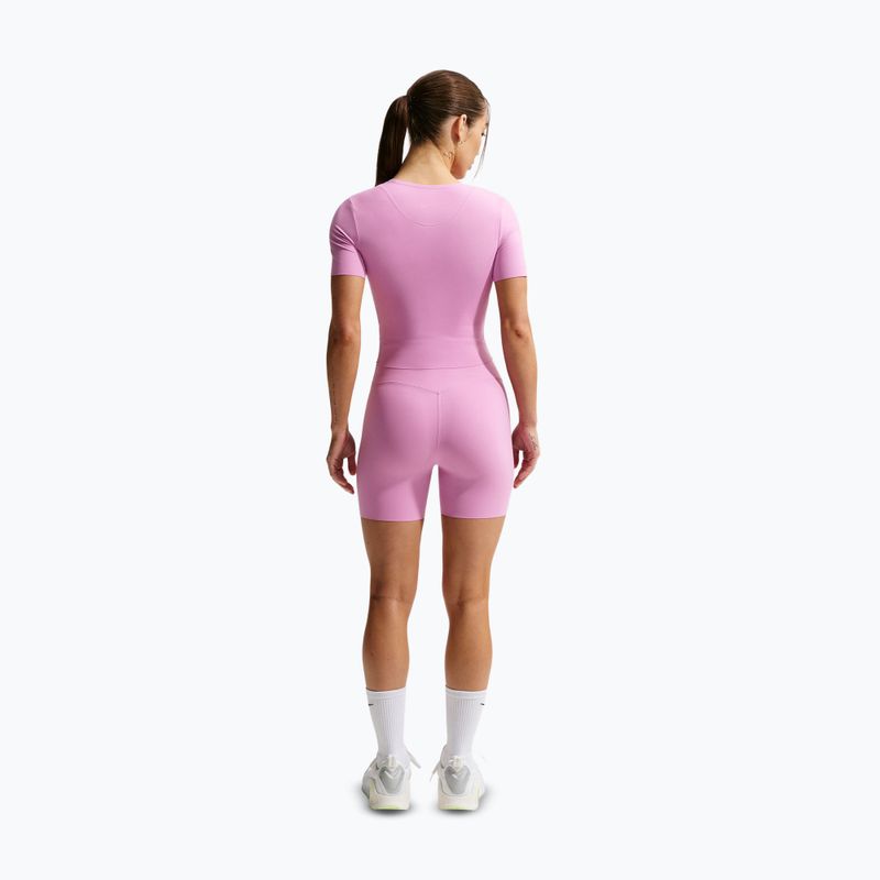 Дамски къси панталони/шорти Nike Zenvy High Waisted Biker 5" light magenta/white 3