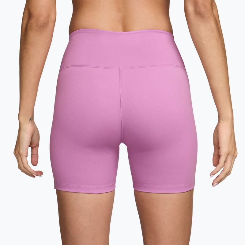 Дамски шорти Nike One High-Waisted Biker 5“ light magenta/white 2